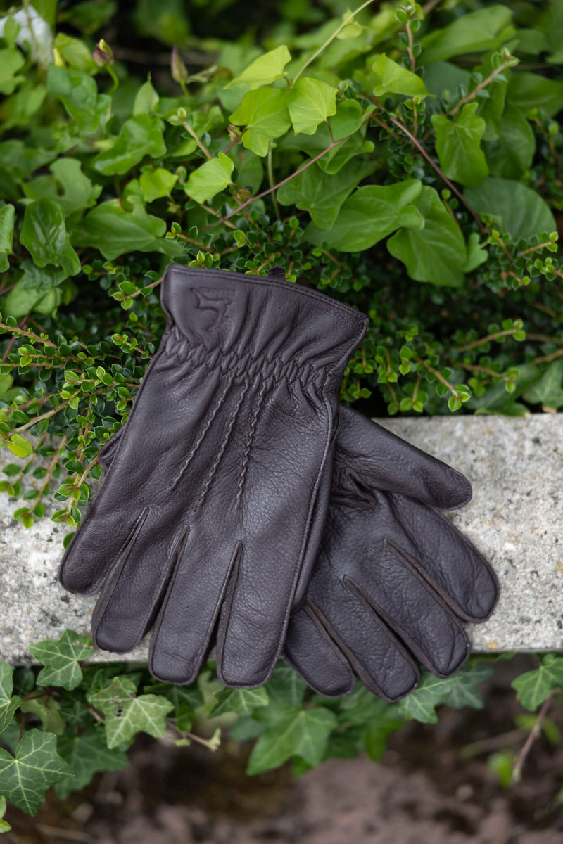 Herren-Handschuhe aus Hirschleder | Braune Lederhandschuhe | Mit Kaschmir gefüttert
