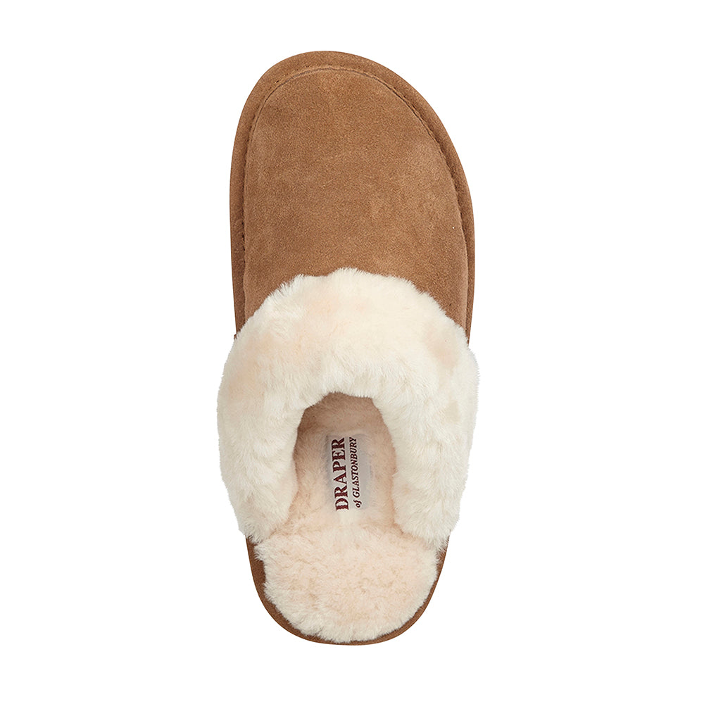 Mules Slippers Pecan Color Lambskin
