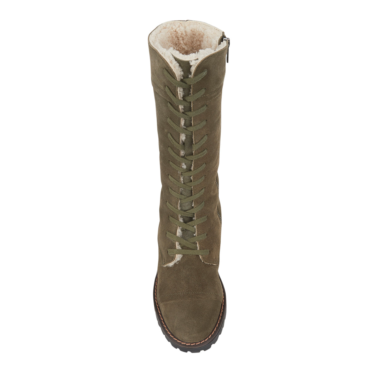 Dunkeld Khaki Suede | Ladies Suede Sheepskin Boots | Drapers UK