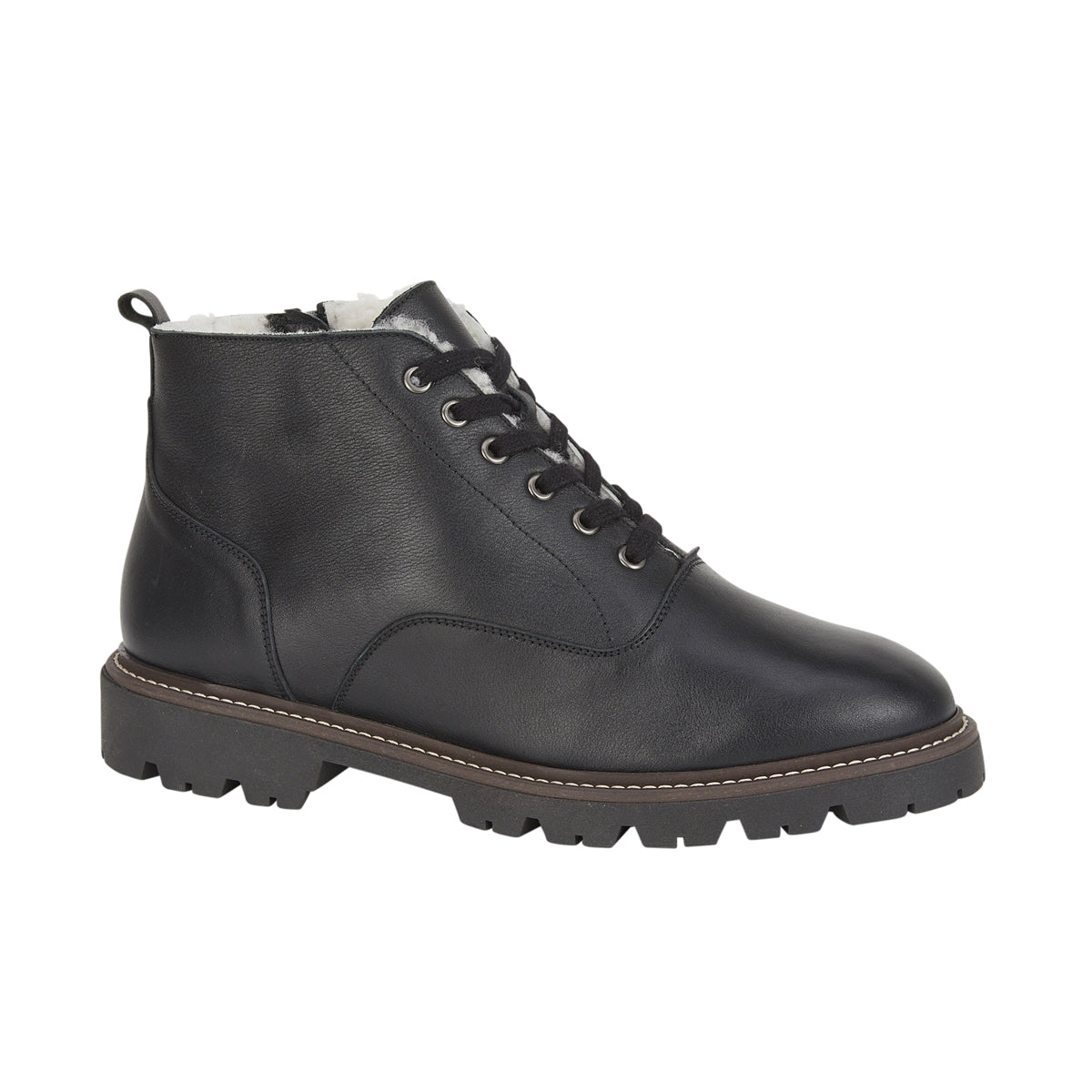 Bristol Mens Black Sheepskin Boots | Leather Shearling Boots | Drapers