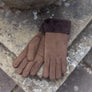 GANTS MANCHETTE MOUTON MARRON