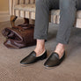 ALBERT Mens Leather Sheepskin Slippers