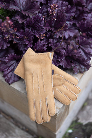 WOMEN'S TAN SHEEPSKIN GLOVES