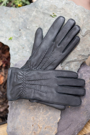 Herren-Handschuhe aus Hirschleder | Handschuhe aus Hirschleder | Schwarz