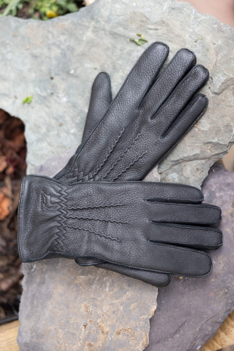 MENS BLACK DEERSKIN GLOVES