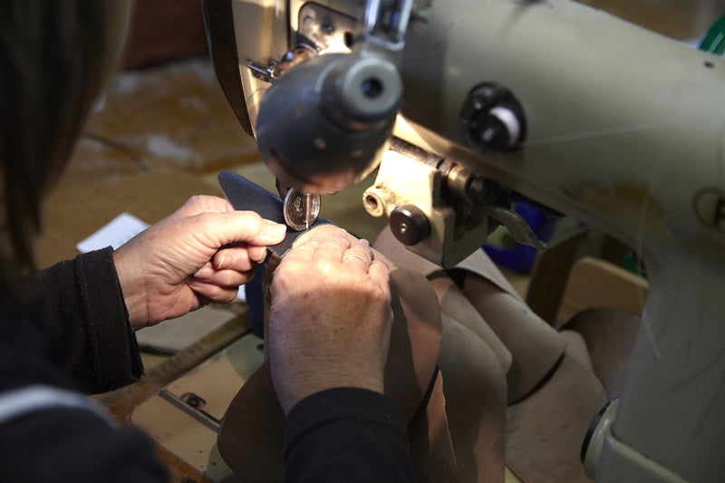 stitching sheepskin slippers