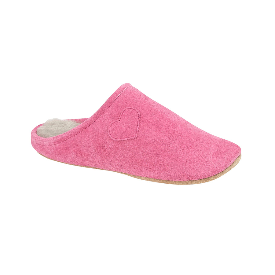 HEART Womens Sheepskin Mule Slippers