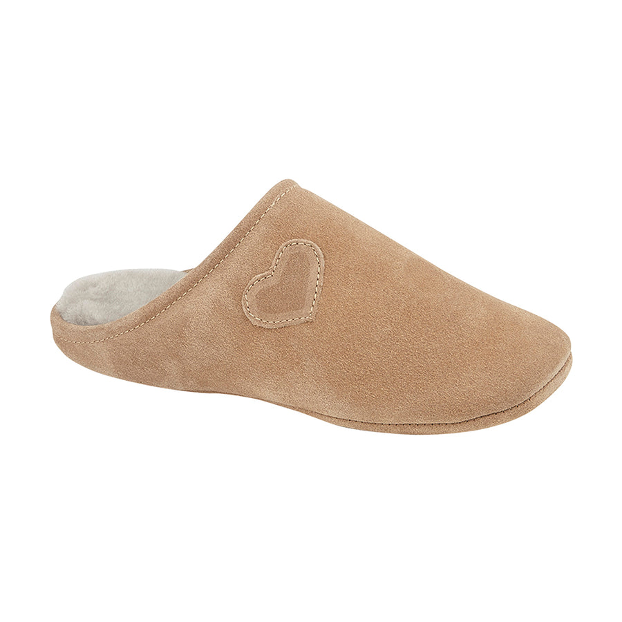 HEART Womens Sheepskin Mule Slippers