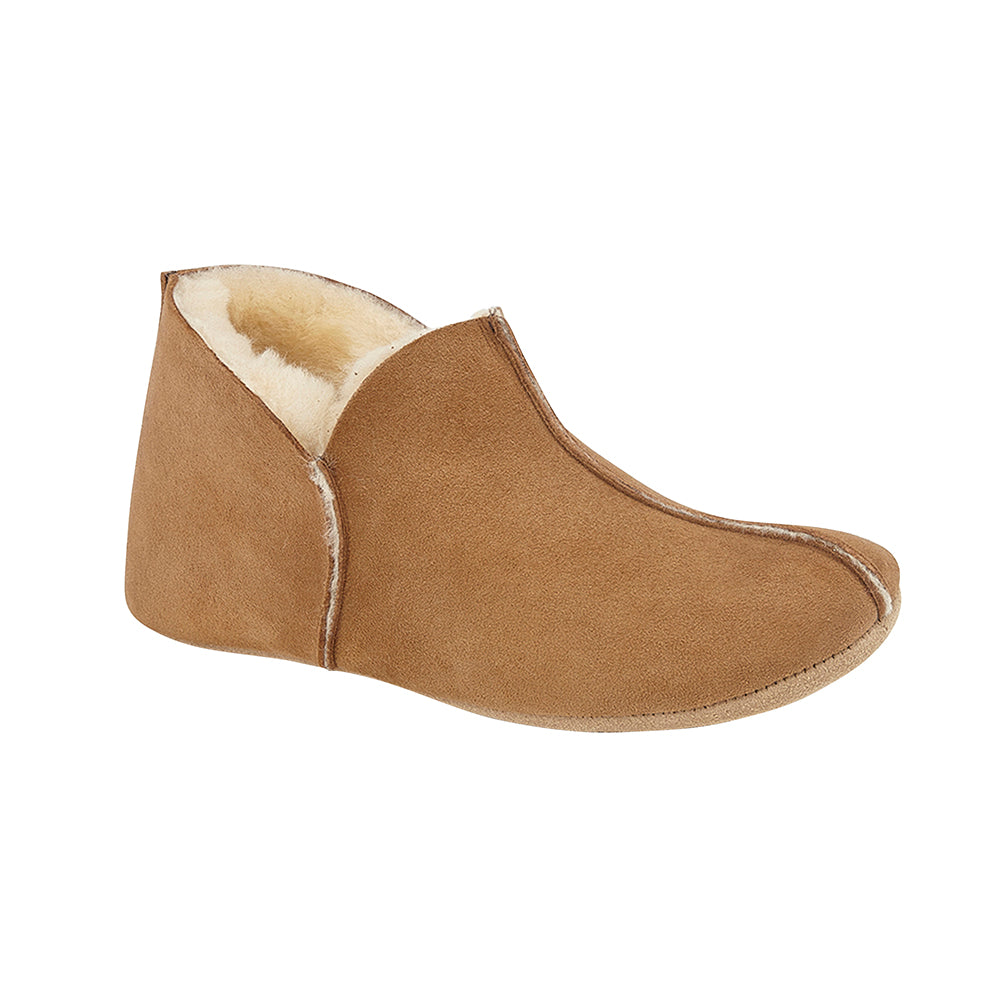 GLOW Damen Lammfell Bootie Hausschuhe 