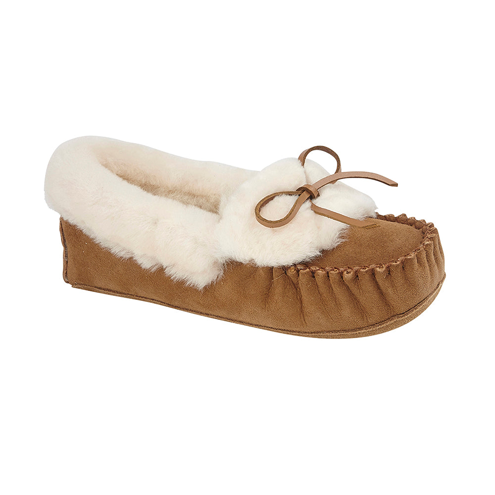 JESSICA Pantoufles mocassins en peau de mouton pour femme 