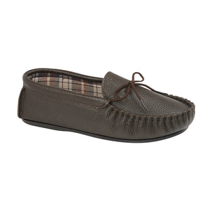 MICHAEL Mens Leather Moccasin Slippers