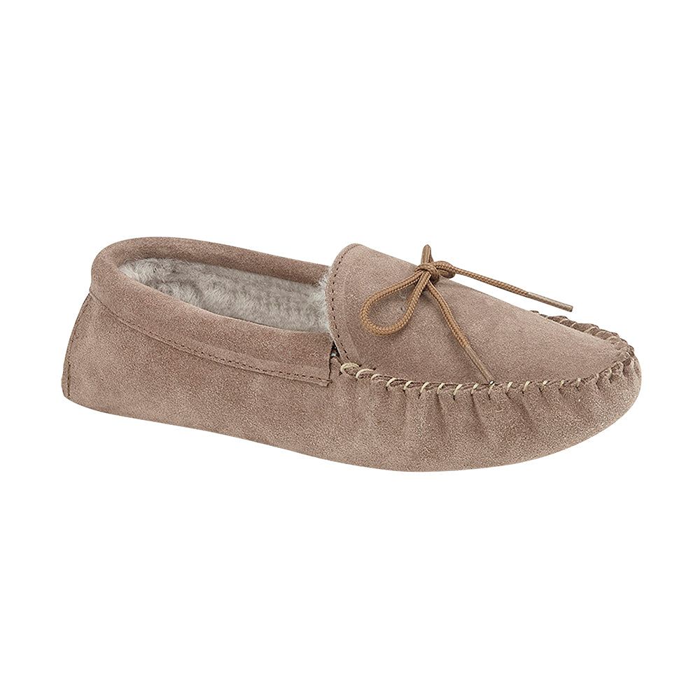 REO Pantoufles mocassins en peau de mouton pour femme 