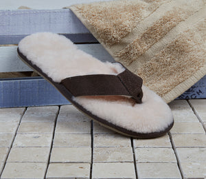 ARTHUR Mens Flip Flop Sheepskin Slippers