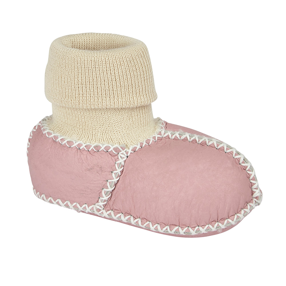 CHAUSSETTES BÉBÉ EN PEAU DE MOUTON - ROSE