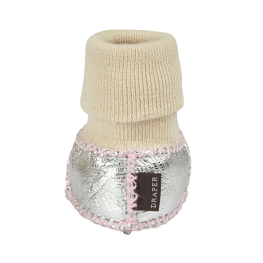 BABY-SCHAFFELL-PANTOFFELSOCKEN - SILBER