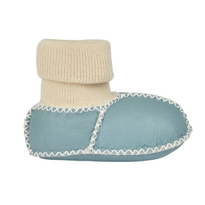 BABY SHEEPSKIN SLIPPER SOCKS - SKY