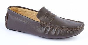 MOCASSINS EN CUIR MARRON 