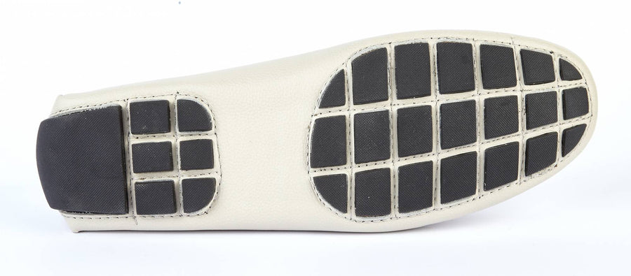 ECRU LEATHER DRIVING SHOES