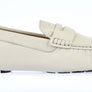 ECRU LEATHER LOAFERS