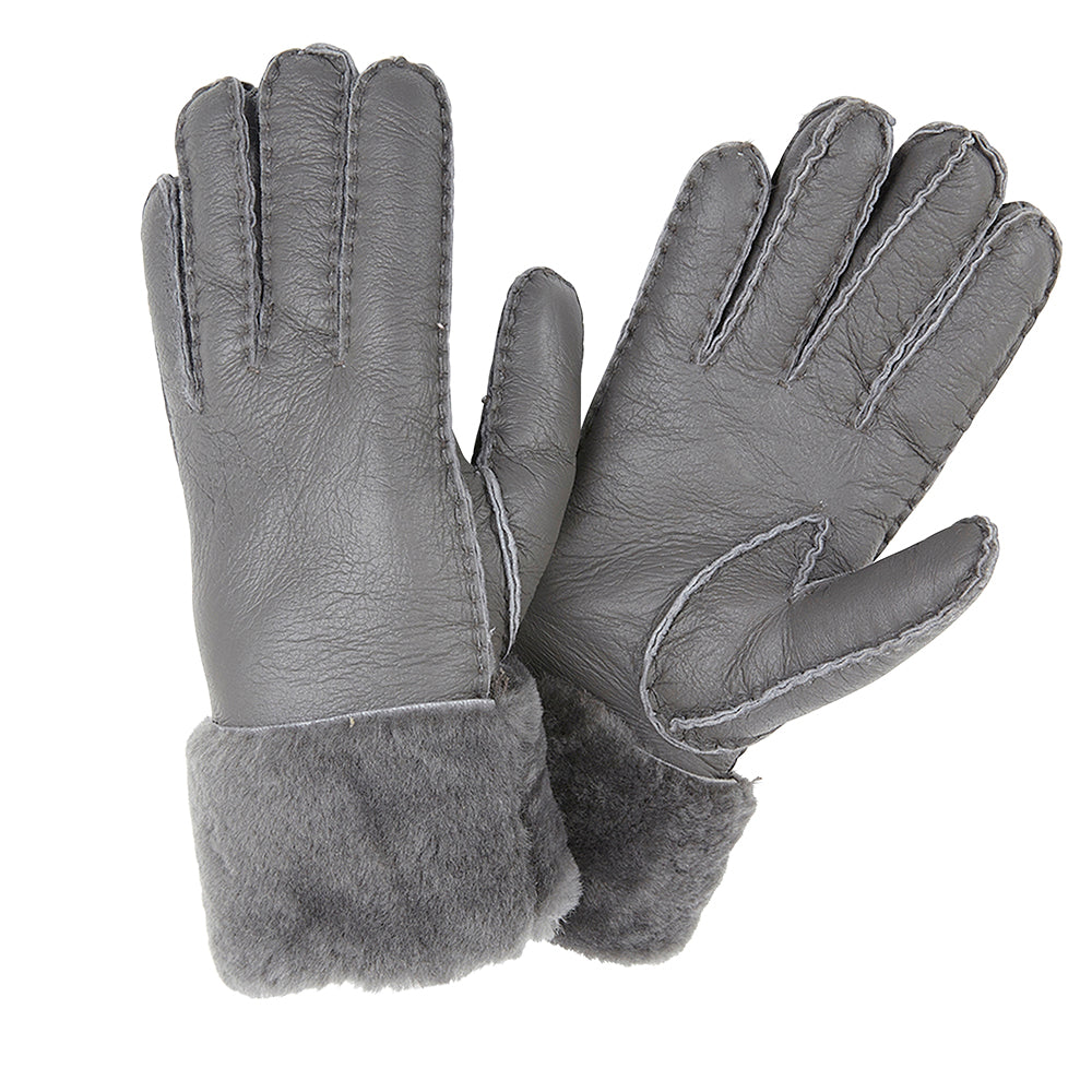 SHEEPSKIN CUFF GLOVES STONE