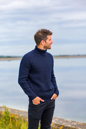 ROLL NECK MOSS STITCH