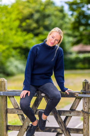 RELAXED ROLL NECK NAVY