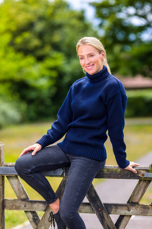 RELAXED ROLL NECK NAVY