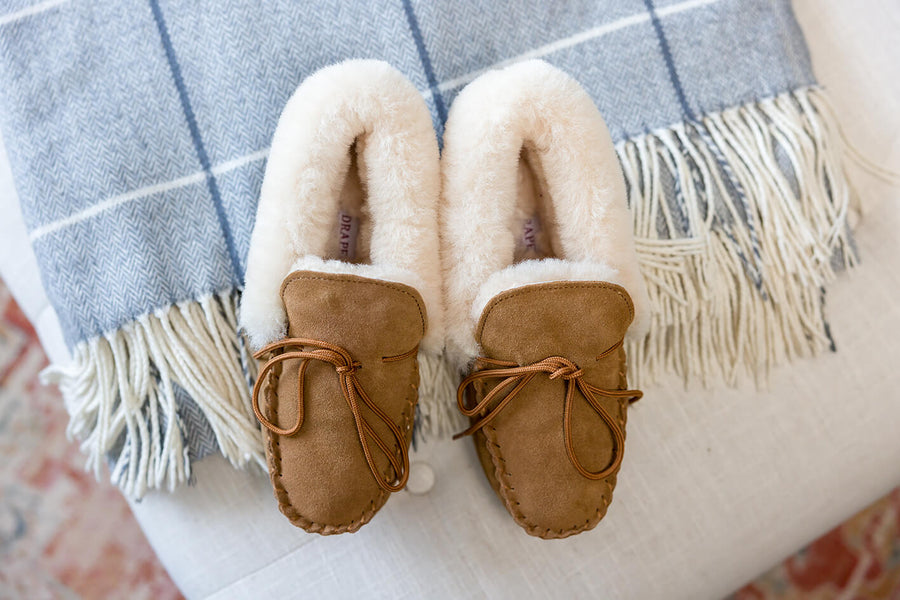 KELLY Womens Sheepskin Moccasin Slippers