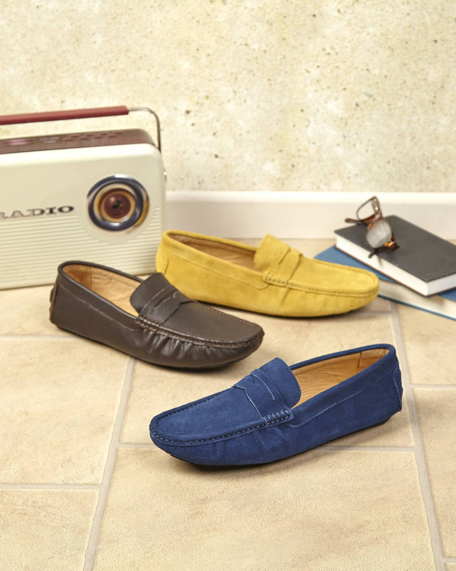 MUSTARD SUEDE LOAFERS