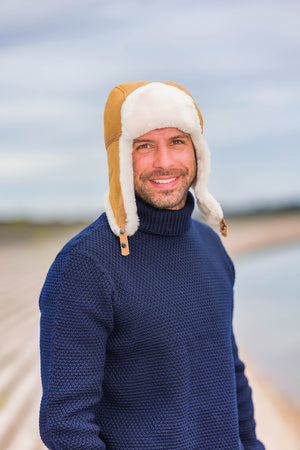 lindre vinder Sult Mens Sheepskin Trapper Hat |100% Sheepskin | Draper of Glastonbury