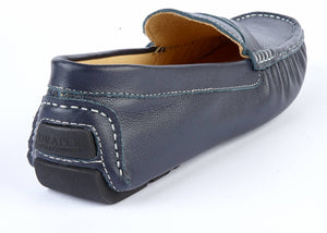 NAVY LEATHER DRIVING SHOES