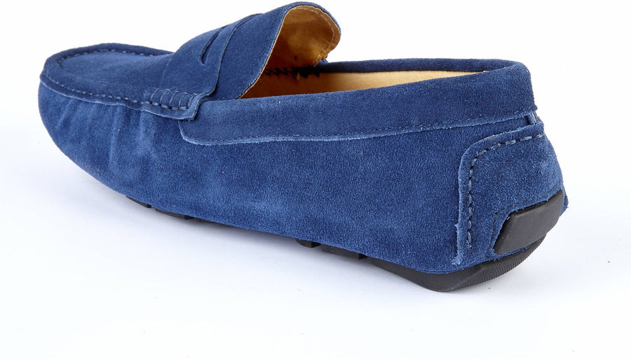 NAVY SUEDE LOAFERS