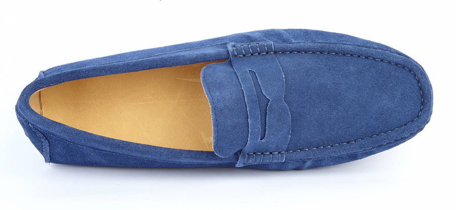 NAVY SUEDE LOAFERS