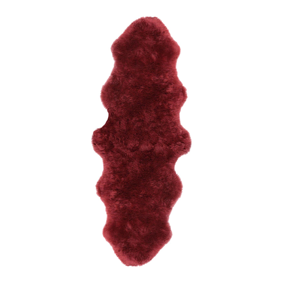 Double Sheepskin Rug Colour Strawberry