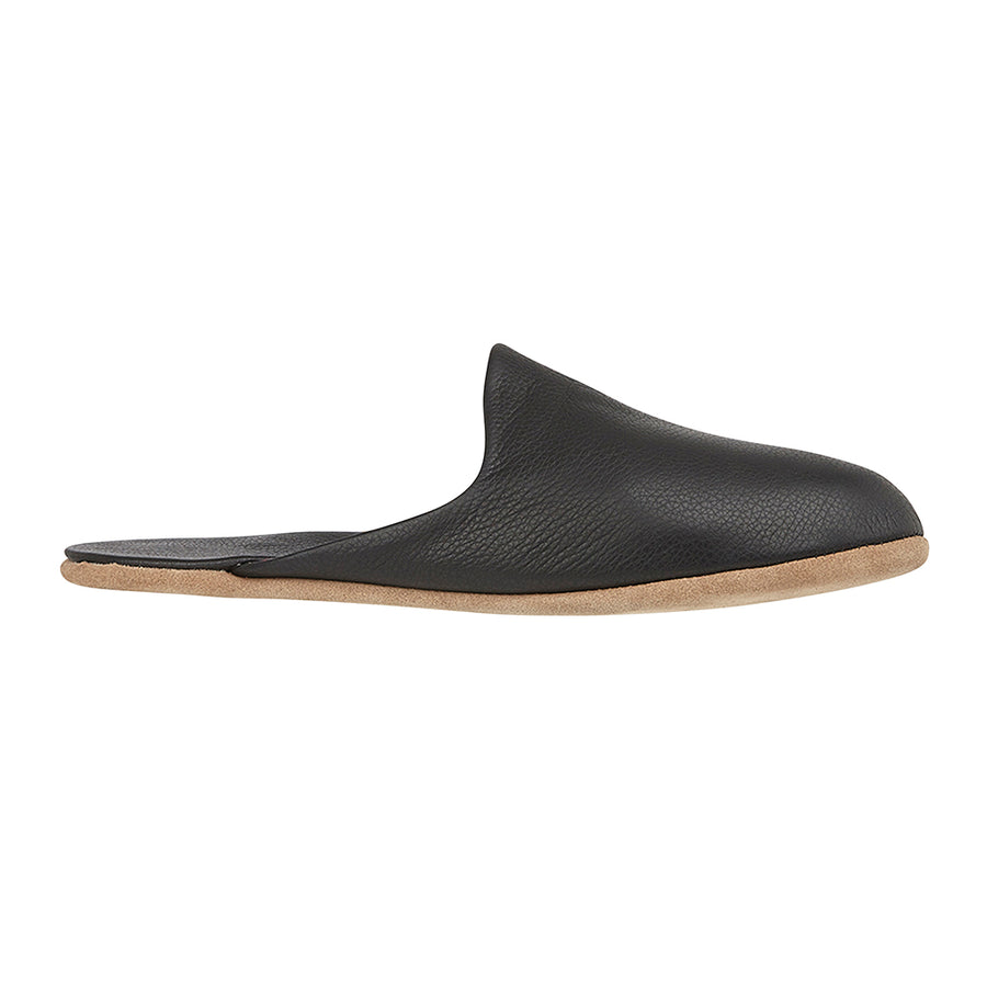 TROY Mens Leather Mule Slippers