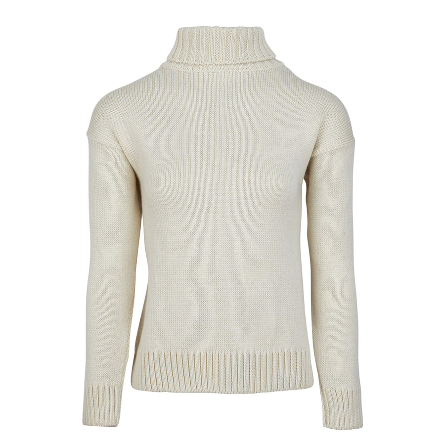 RELAXED ROLL NECK ECRU