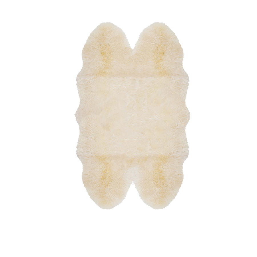 Quadruple Sheepskin Rug Colour White