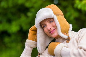 CHAPEAU DE TRAPPEUR EN MOUTON FEMME